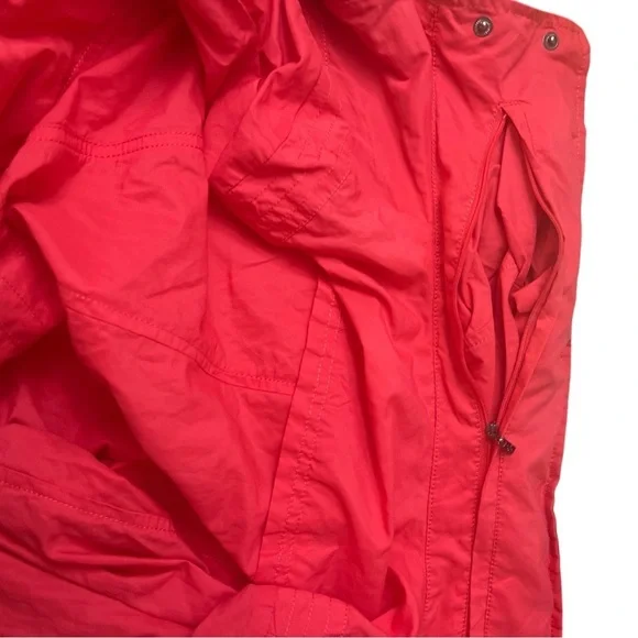COLE HAAN W's Crinkled cotton/nylon rain coat /Size: M Red - Picture 3 of 9